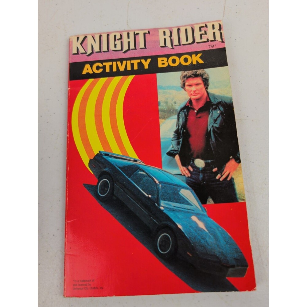 Knight Rider Activity Book, 1983 David Hasselhoff, puzzles, activities, Unused